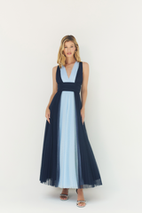Lavender Valetta Gown in Blue Colorblock Formal Dress