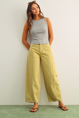 Light Gray Simply Stitched Ribbed Tank Tank