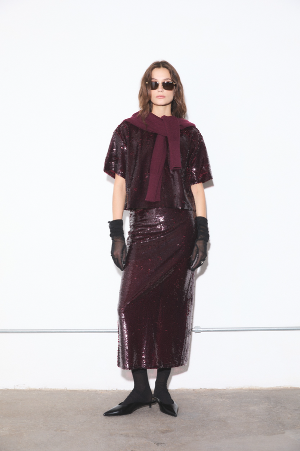 Dark Slate Gray Logan Sequin Maxi Skirt Maxi Skirt