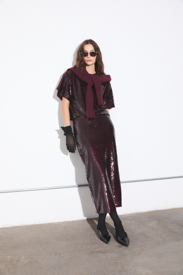 Dark Slate Gray Logan Sequin Maxi Skirt Maxi Skirt