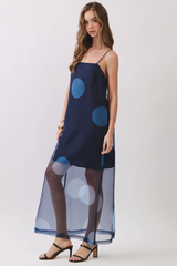 Light Gray The Midnight Polka Dot Maxi Dress Maxi Dress