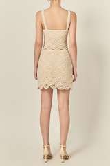 Gray Crochet Mini Skirt Mini Skirt