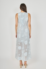 Gray Textured Sleeveless Maxi Dress Maxi Dress