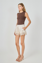 Lace Trimmed Shorts