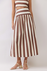 Gray Sweet On Stripes Drop Waist Maxi Skirt Maxi Skirt