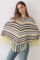 Lavender Harvest Fringe Poncho poncho