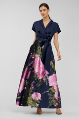Light Gray Samira | Floral Organza Gown Formal Gown