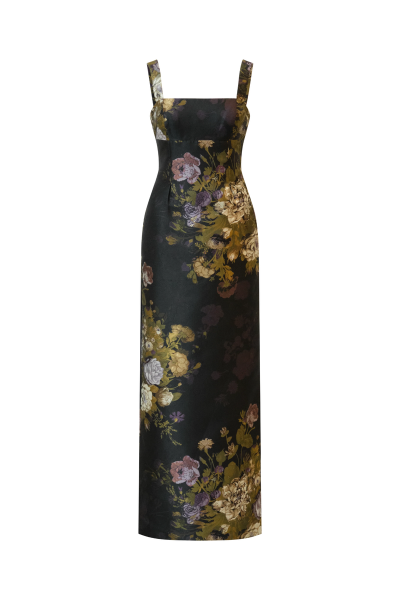 Dark Slate Gray Lilith | Column Gown Formal Gown