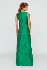 Dark Cyan Mariah | Jacquard Gown Formal Gown