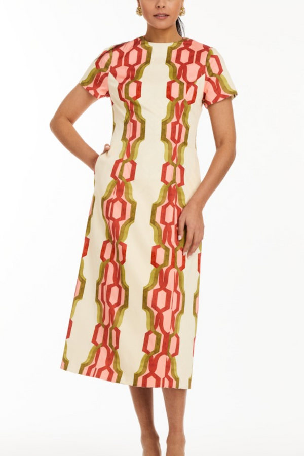 Sienna Hampton Convertible Midi in Deco Quatrefoil Midi Dress