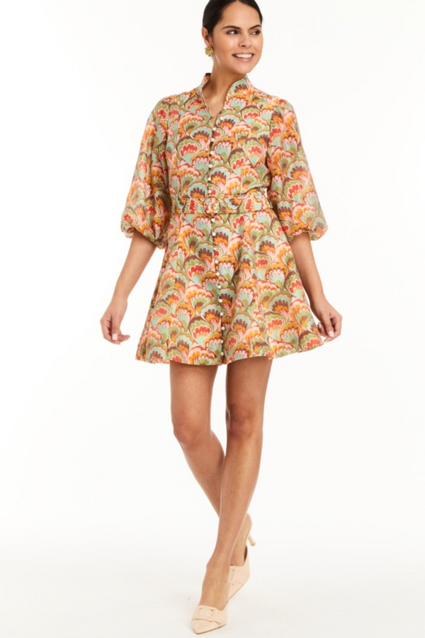 Chocolate Valencia Mini Dress in Marbled Multi Mini Dress