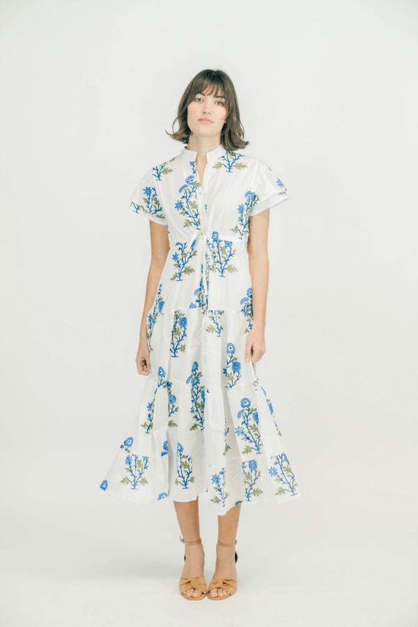 Antique White Magnolia Flutter | Vineyard Midi Dress