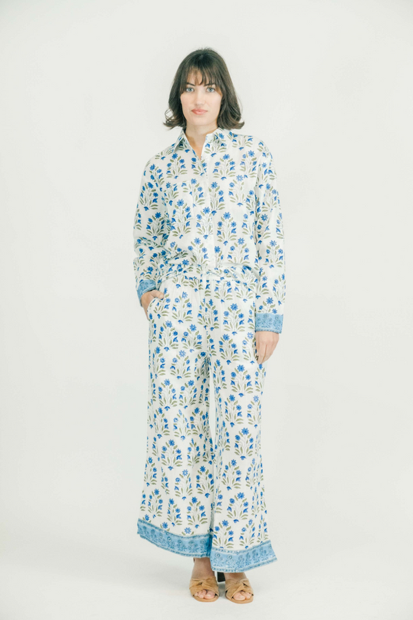 Beige Millie Pant | Blue Fern Pant