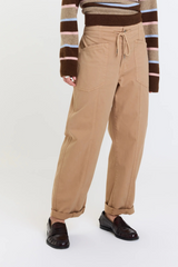 Lavender Villa Drawstring Barrel | Latte Jeans