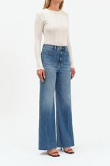 White Smoke Far Out High Rise Wide Leg | Vintage City Jeans