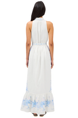 White Smoke Juniper Maxi Dress in Iris Watercolor Maxi Dress