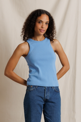 Light Gray Daphne Heavy Rib High Neck Tank Tank