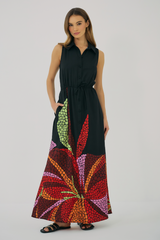 Light Gray Bryson Dress in Black Multi Maxi Dress