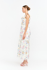White Smoke Willow Floral Midi Dress Midi Dress