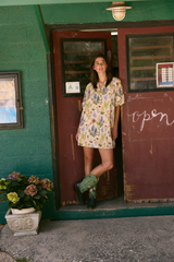 Dark Olive Green Frannie Dress in Chaparral Mini Dress