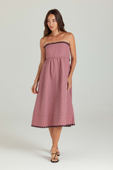 Gray Logen Dress in Summerhouse Plaid Midi Dress