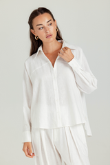 Light Gray Solid Linen Adora Shirt Shirt
