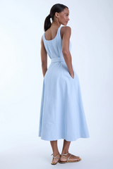 Lavender Zyra Denim Midi Dress Midi Dress