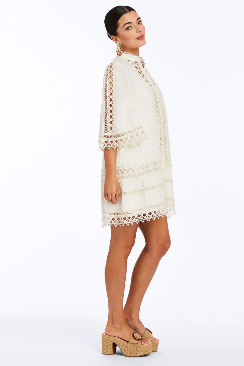 White Smoke Goldie Lace Mini Dress Mini Dress