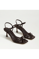 Presley Strappy Kitten Heel | Chocolate Patent Leather