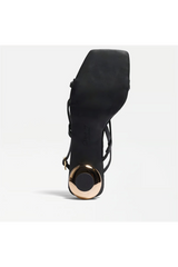 White Smoke Caia Ankle Strap Heeled Sandal | Black Sandal