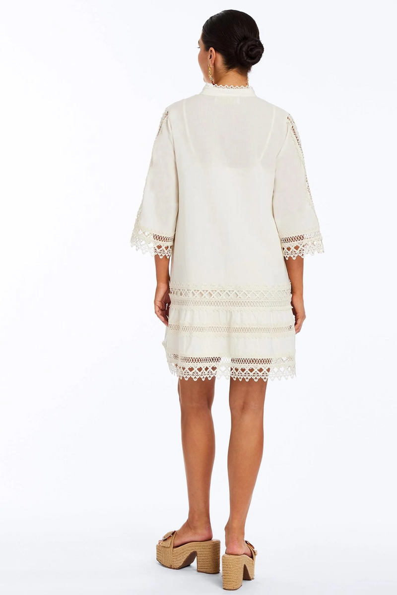White Smoke Goldie Lace Mini Dress Mini Dress
