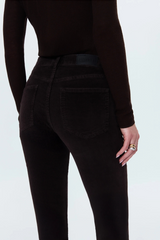 Black Kinsley Mid Rise Ultra Flare | Mocha Jeans