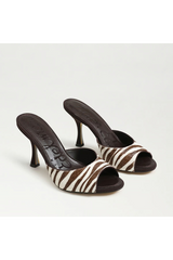Lavender Jeanie Heeled Mule | Zebra Brahma Hair Heel