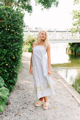 White Smoke Cleo | Ivory Vine Maxi Dress