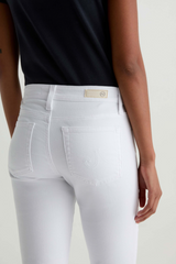 Light Gray Mari Cropped Mid-Rise Slim Straight | Gallery White Jeans