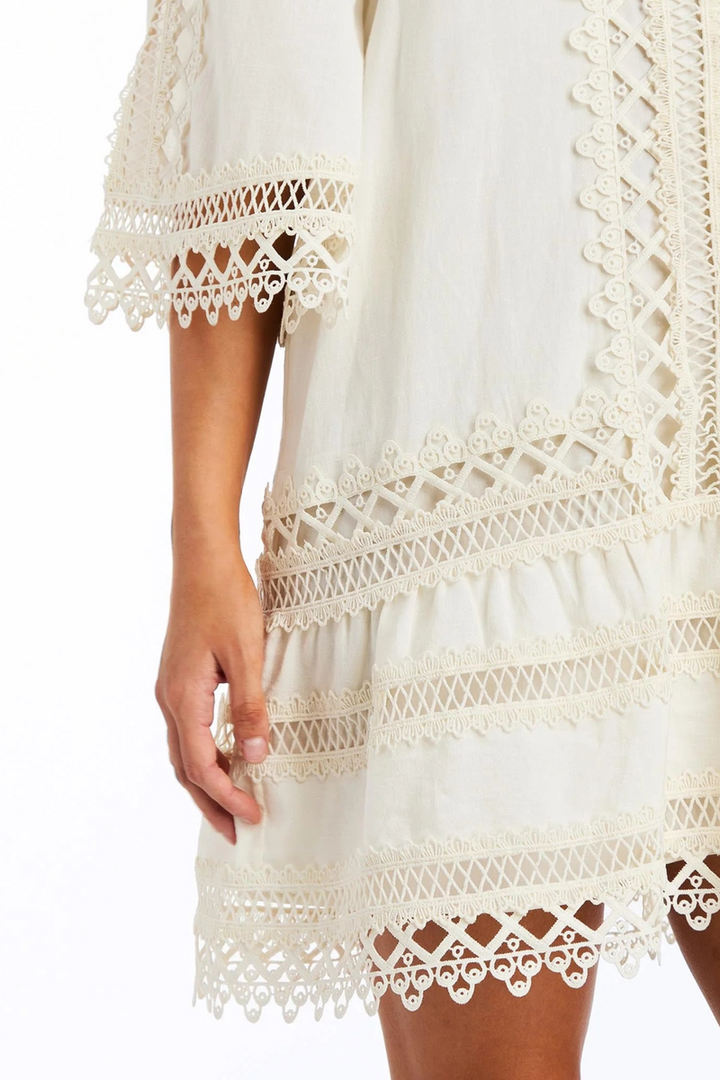 Light Gray Goldie Lace Mini Dress Mini Dress