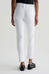 Light Gray Mari Cropped Mid-Rise Slim Straight | Gallery White Jeans