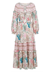 Black Bordeaux Maxi Dress in White Heron Maxi Dress