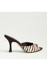 Lavender Jeanie Heeled Mule | Zebra Brahma Hair Heel