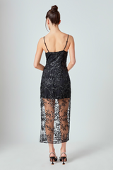 Light Gray Sequins Embroidered Cocktail Dress Maxi Dress