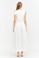 Lavender Audrey Mixed Media Asymmetrical Midi Midi Dress