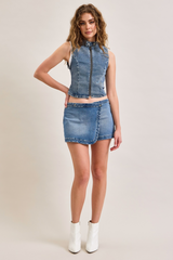 Peyton Micro Mini Skirt | Medium Wash