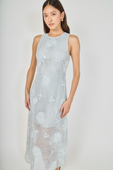 Light Gray Textured Sleeveless Maxi Dress Maxi Dress