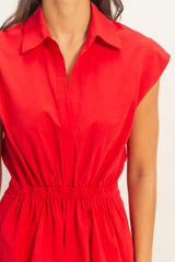 Red Daly Shirred Mini Dress Mini Dress