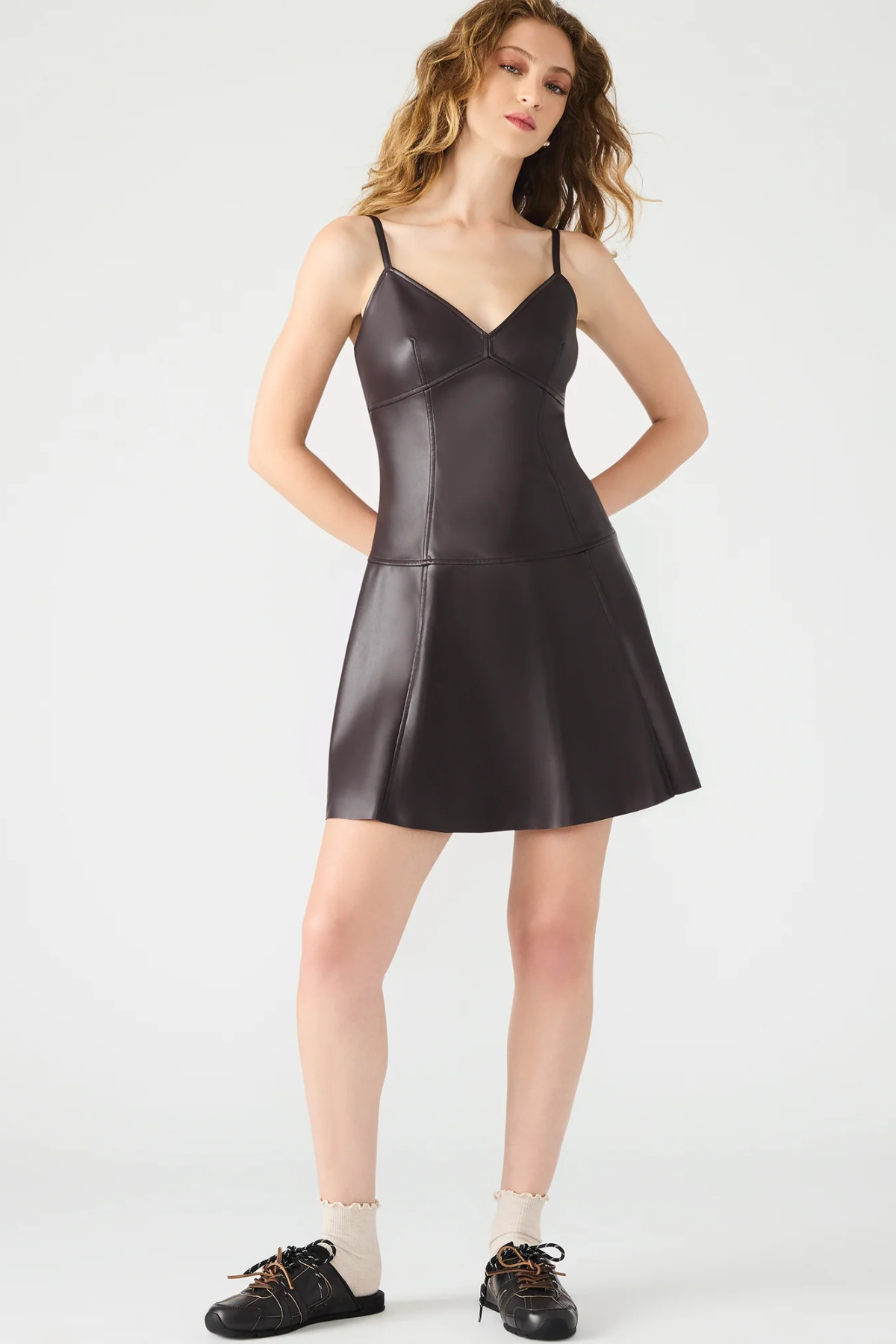 Steve Madden Abbott Faux Leather Dress FOSSILBROWN / 2