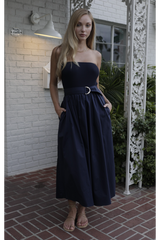 Black Ines Knit Combo Dress Midi Dress