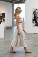Light Gray The Riviera Trim Midi Dress Midi Dress