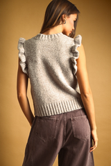 Chocolate Frill Me In Ruffle Sweater Top Top