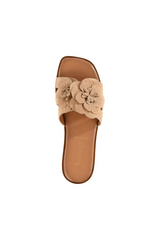 White Smoke Morning Dew Suede Sandal | Natural Sandal