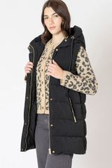 Antique White Hooded Puffer Vest Puffer Vest